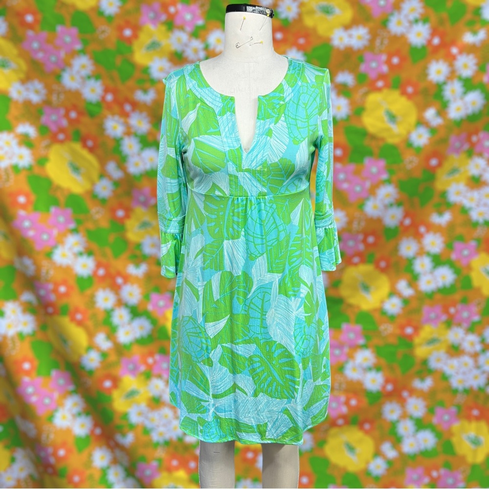 Lilly Pulitzer Twyla Jersey Limeade Love Me or Leaf Me Dress size medium - Picture 1 of 8
